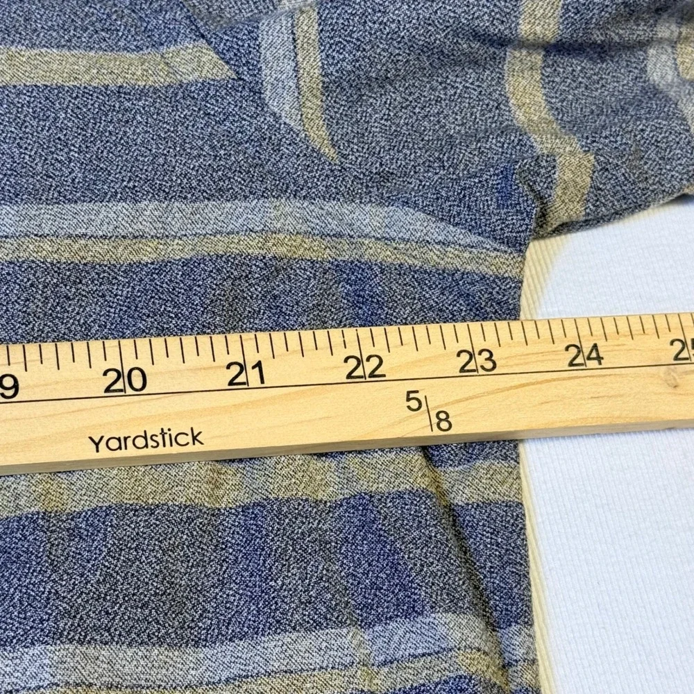 Banana Republic Shirt XL Gray Tan Striped Soft Wash Tailored Slim Fit Cotton